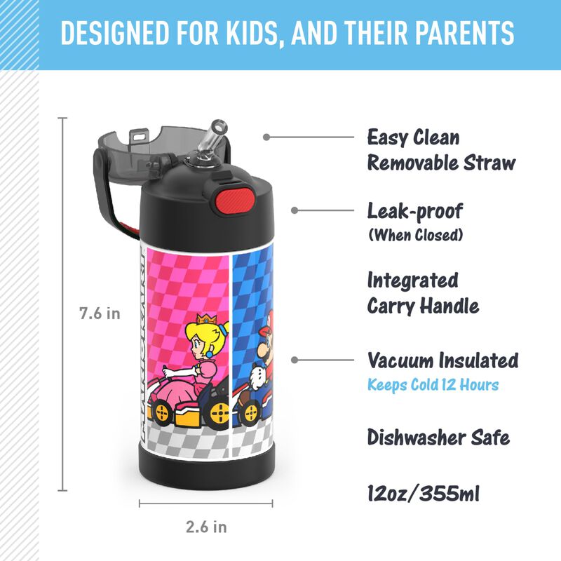 Botella De Agua Thermos Funtainer Super Mario 3... image number null