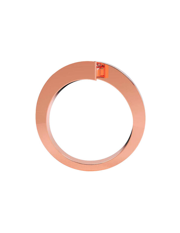 Anillo de Compromiso en Oro Rosa 14K con Circon... image number null