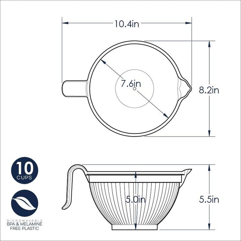 Bol Para Rebozar Nordic Ware Better, 2,5 L, Bla... image number null