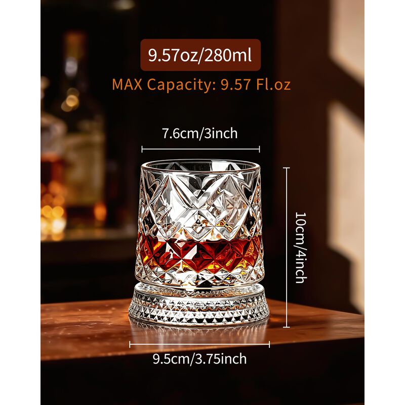 Vasos Giratorios de Whisky Ceefu 280ml, Juego d... image number null