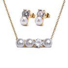 Joyer&iacute;a Mujer Oro 18k Fina, Set Collar Aretes Perlas Luckyly