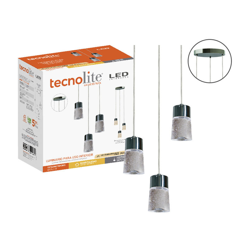 L&aacute;mpara Colgante LED de Cristal 1.50 m de Altur... image number null