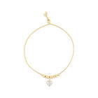 Pulsera De Oro Amarillo Y Blanco 14K Con Coraz&oacute;n (23 Cm Aprox)