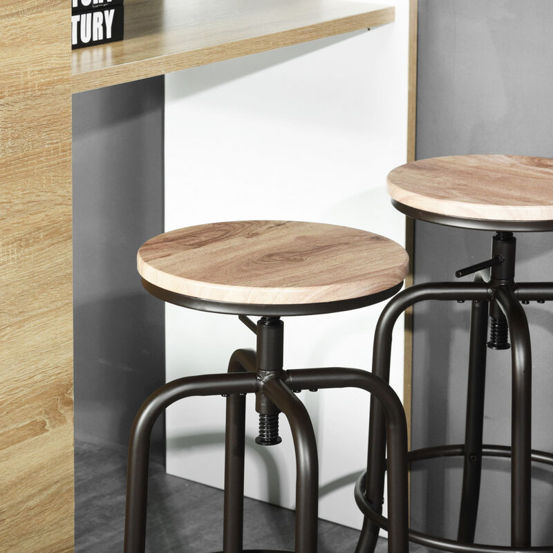 Juego de 2 Taburetes de Bar en Madera image number null