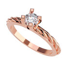 Anillo de Compromiso de 14K con Diamante de Laboratorio 0.20 CT F VS1 Talla 6.5 ORO ROSA 14K&ndash; / FJ781-20-14R-LG-65