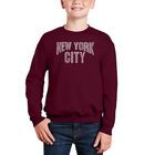 Sudadera De Cuello Redondo Word Art Para Ni&ntilde;o - Barrios de Nueva York - Granate