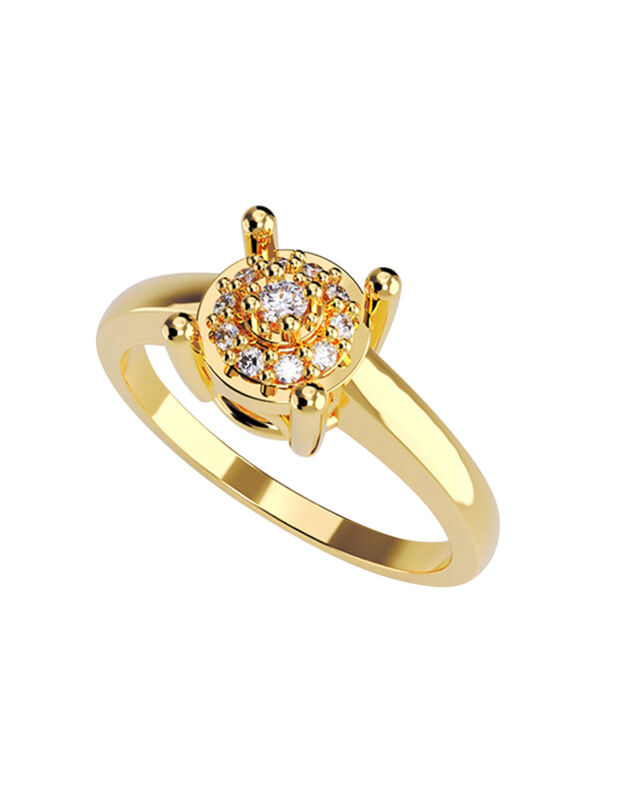 Anillo de Compromiso en Oro Amarillo 14K con Ci... image number null