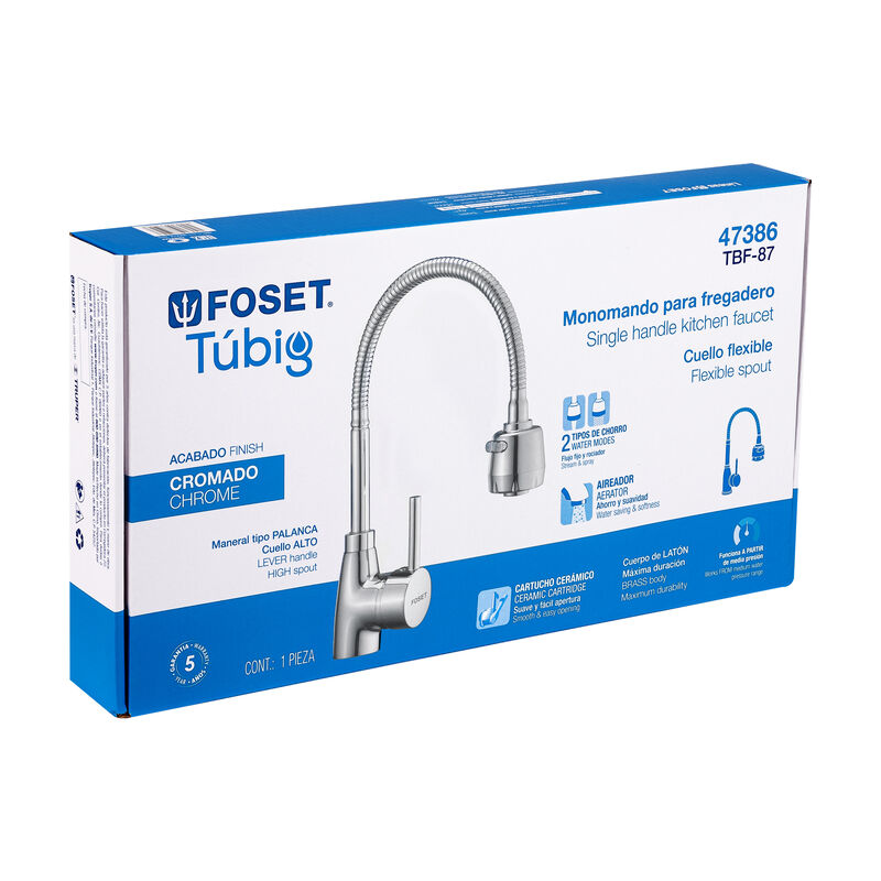 Monomando para Fregadero con Cuello Flexible Cr... image number null