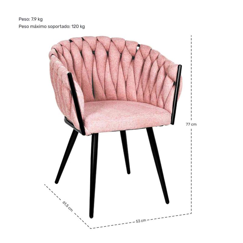 Set 2 Sillas Comedor Patr&oacute;n Tejido Elegante Mod... image number null