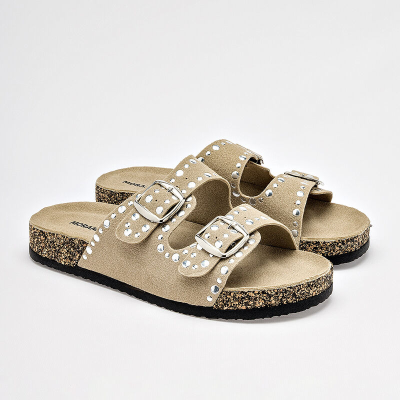 Moramora sandalia piso para mujer beige cod 141... image number null