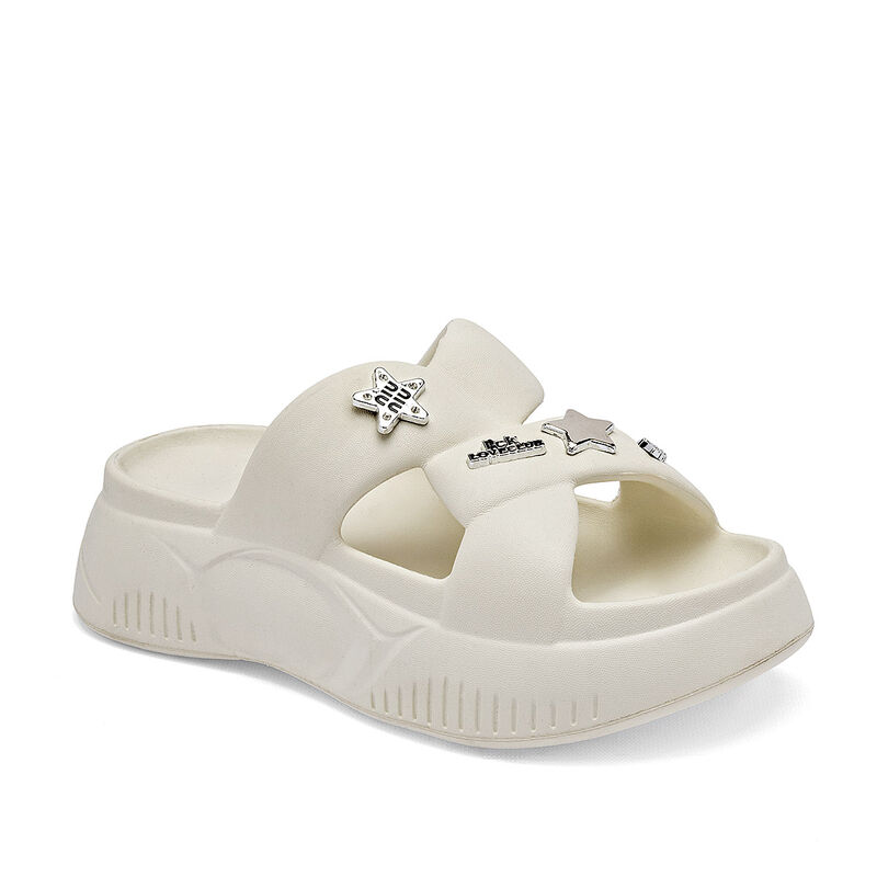 Eva Moda sandalia impermeable para mujer blanco... image number null