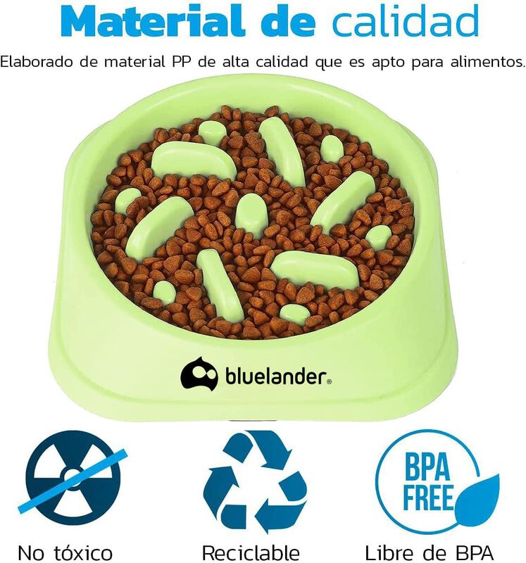 Plato de Alimentación Lenta Verde para Mascotas... image number null