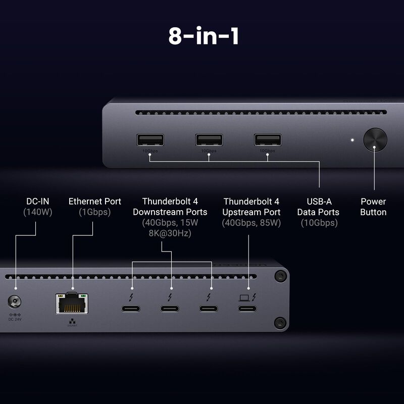 Base Thunderbolt 4 Ugreen Revodok Max 208 8 En ... image number null