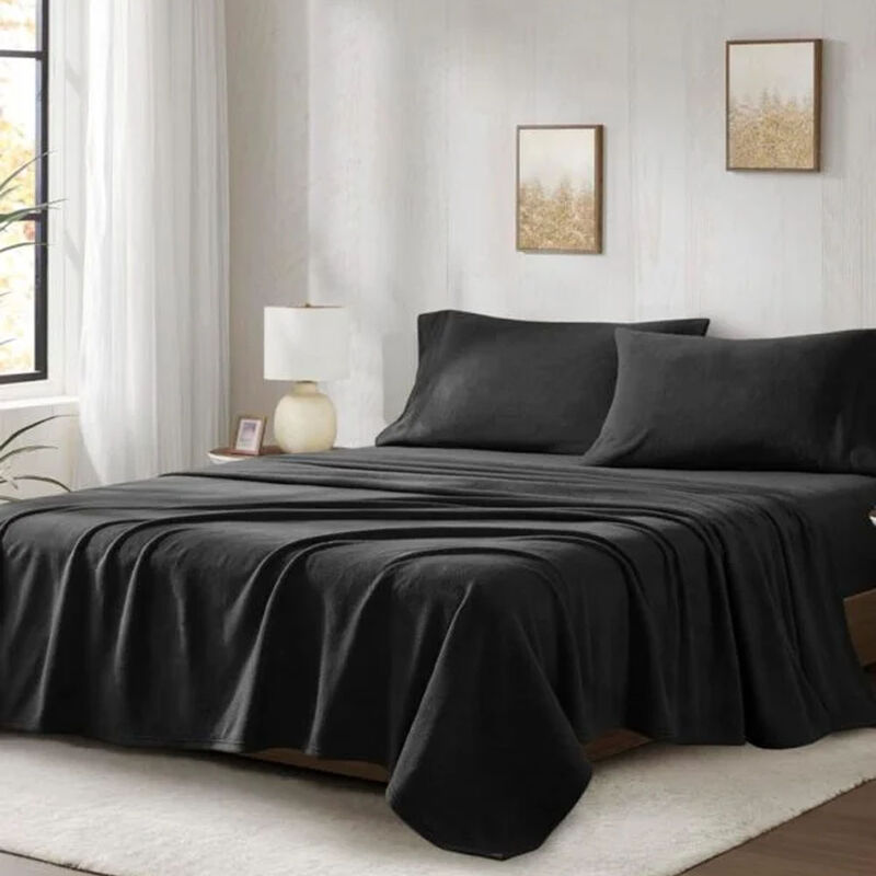 Juego de S&aacute;banas Polar Matrimonial Negro T&eacute;rmic... image number null