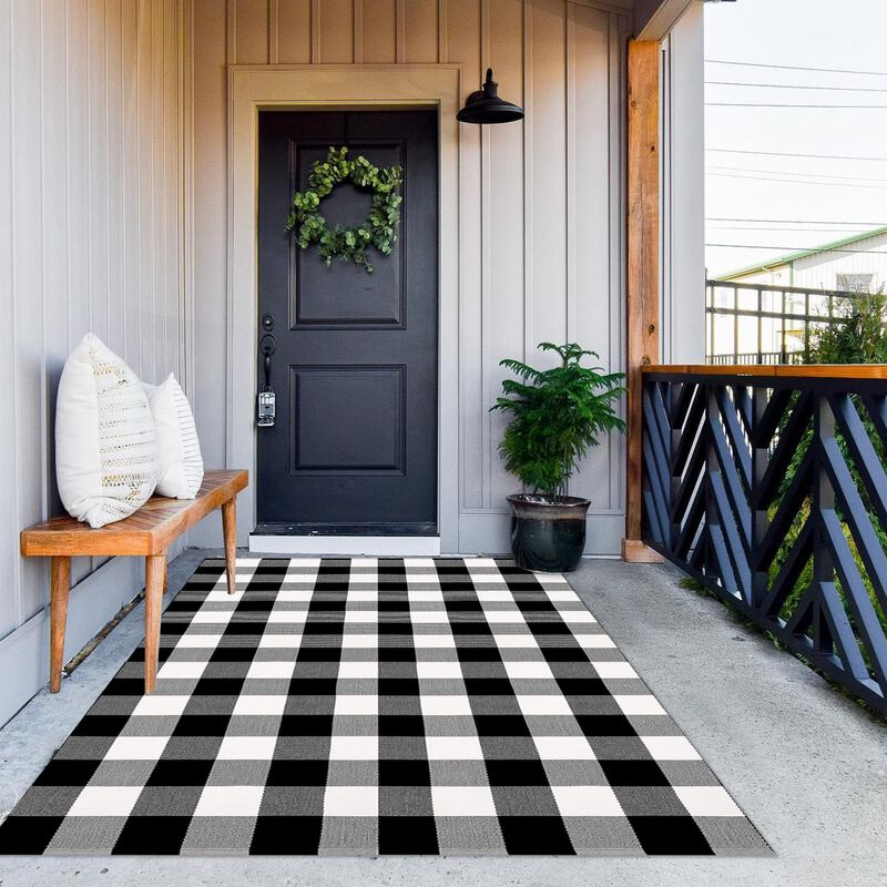 Alfombra Mubin 122 cm X 183 cm Blanco Y Negro C... image number null