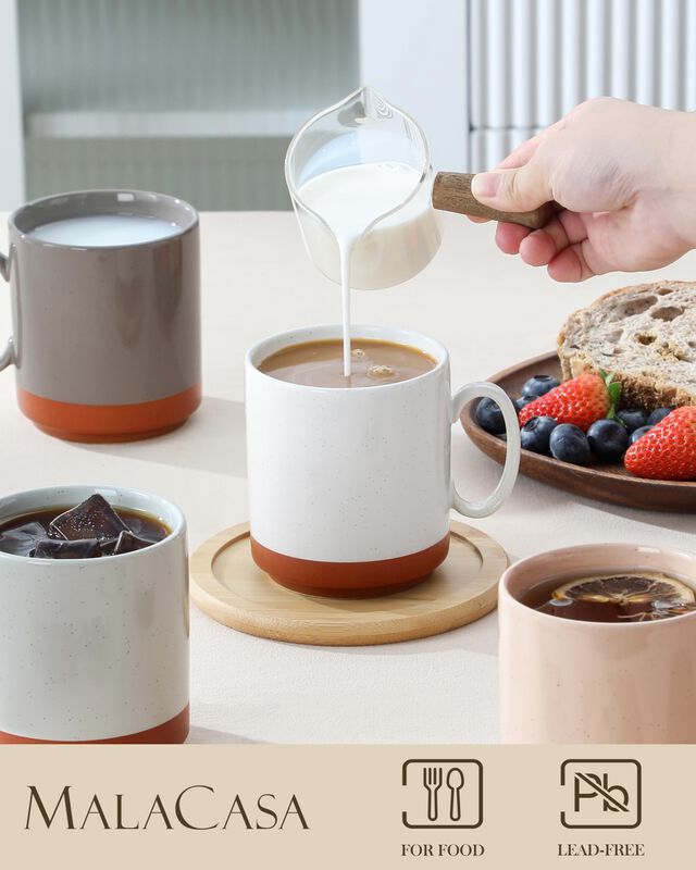Tazas De Caf&eacute; Malacasa 355 ml, Juego De 4, Mult... image number null