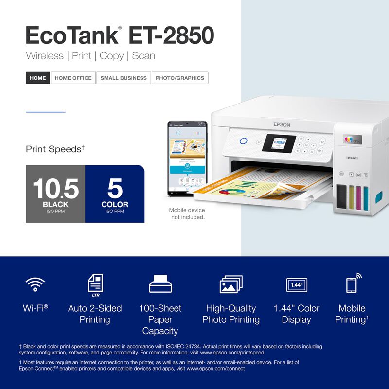 Impresora Epson Ecotank Et-2850 Inal&aacute;mbrica En ... image number null