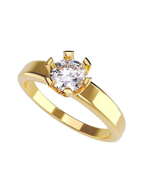 Anillo de Compromiso en Oro Amarillo 14K con Ci... image number null