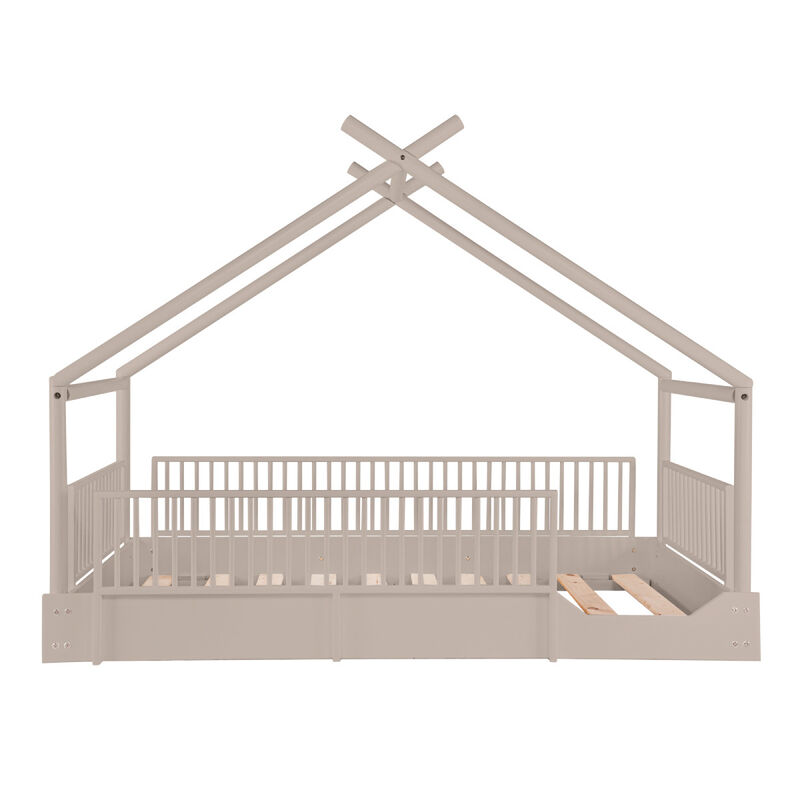 Cama Moderna Montessori de Madera con Barandale... image number null