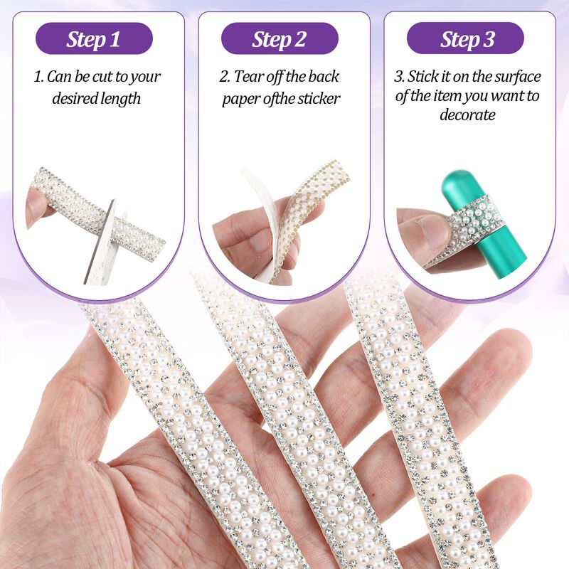 Cinta Decorativa Geehua 4 Rollos 1,5 cm Perlas ... image number null