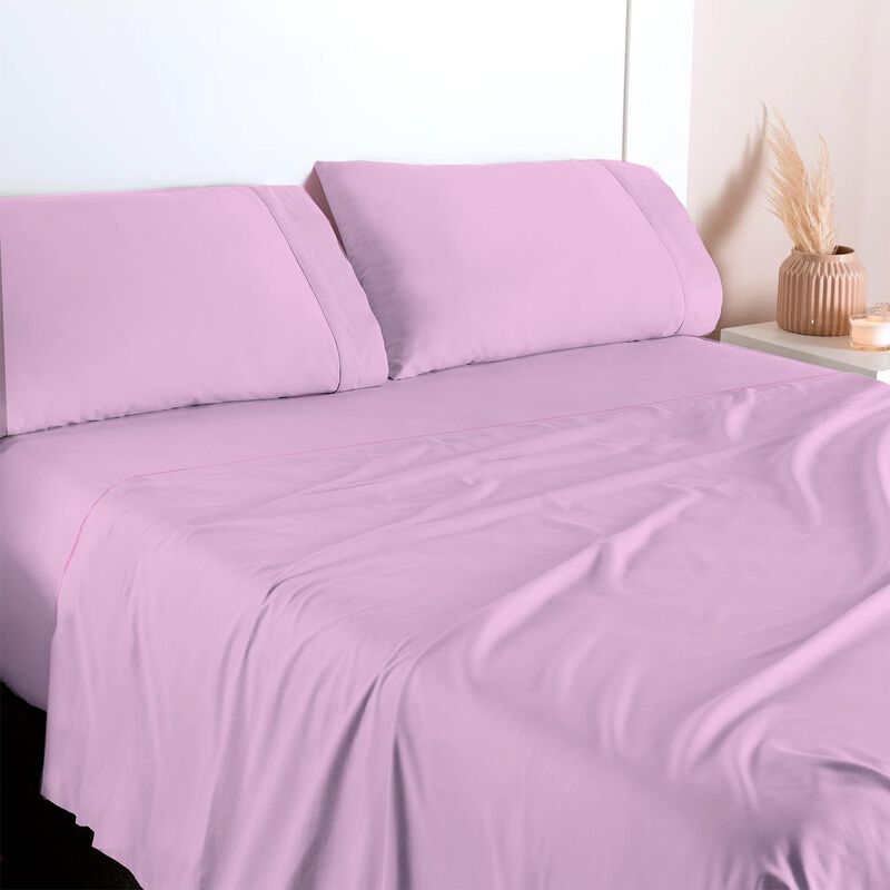 Juego De S&aacute;banas Queen Size Polo One Solid Rosa... image number null