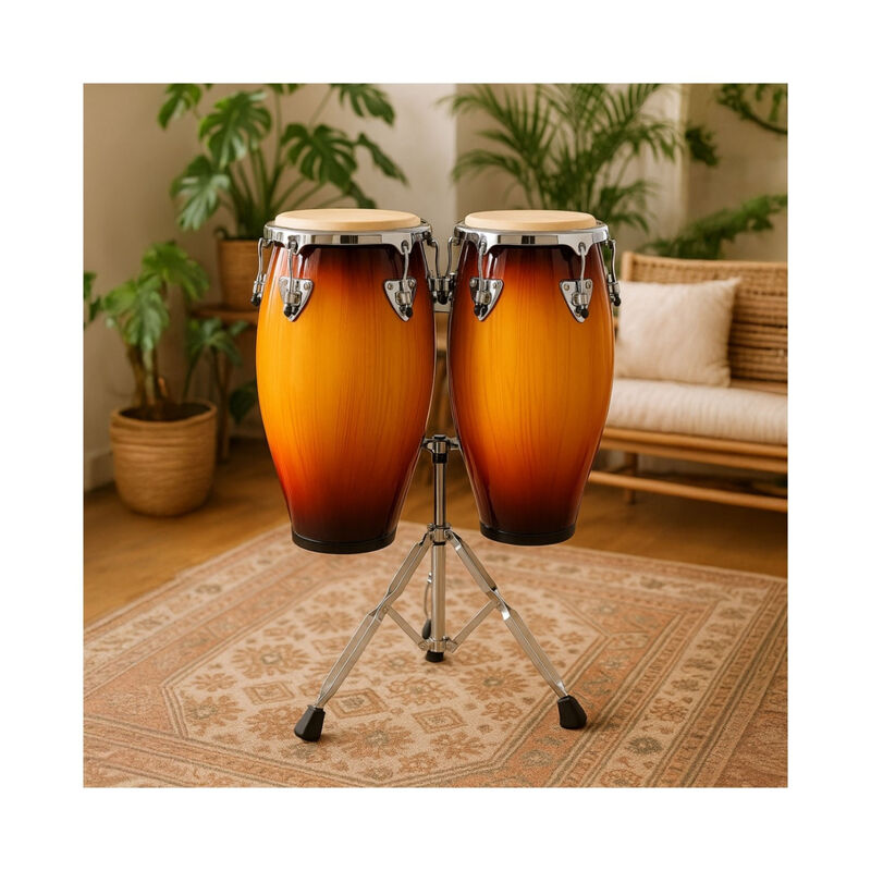 Set Congas 11 Y 12 Pulgadas Con Soportes Parche... image number null