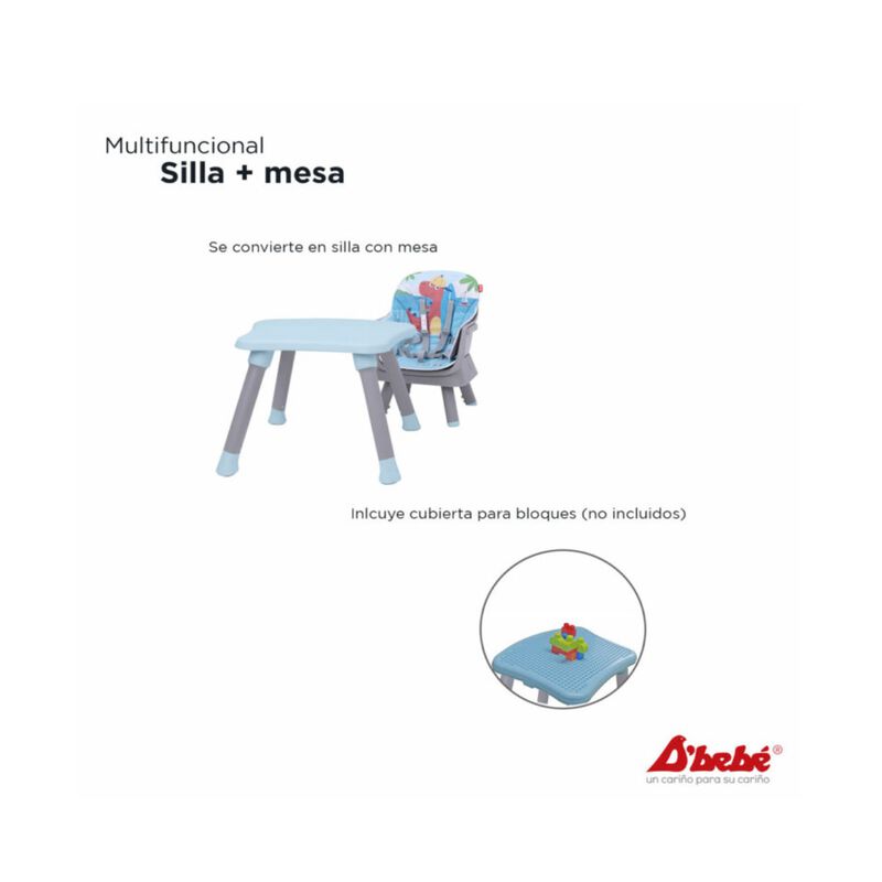Silla Alta D´Bebé Grow With Me 4 en 1 Azul image number null