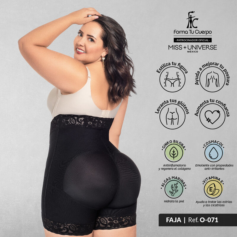 Faja short levanta gl&uacute;teos negra image number null