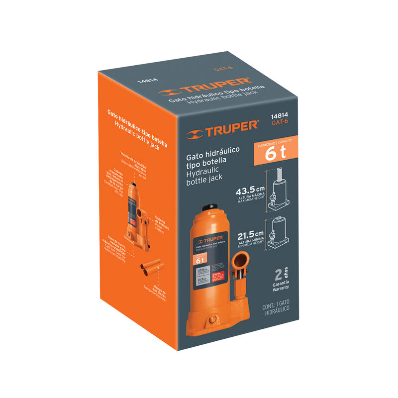 Gato Hidr&aacute;ulico de Botella de 6 Ton Truper image number null