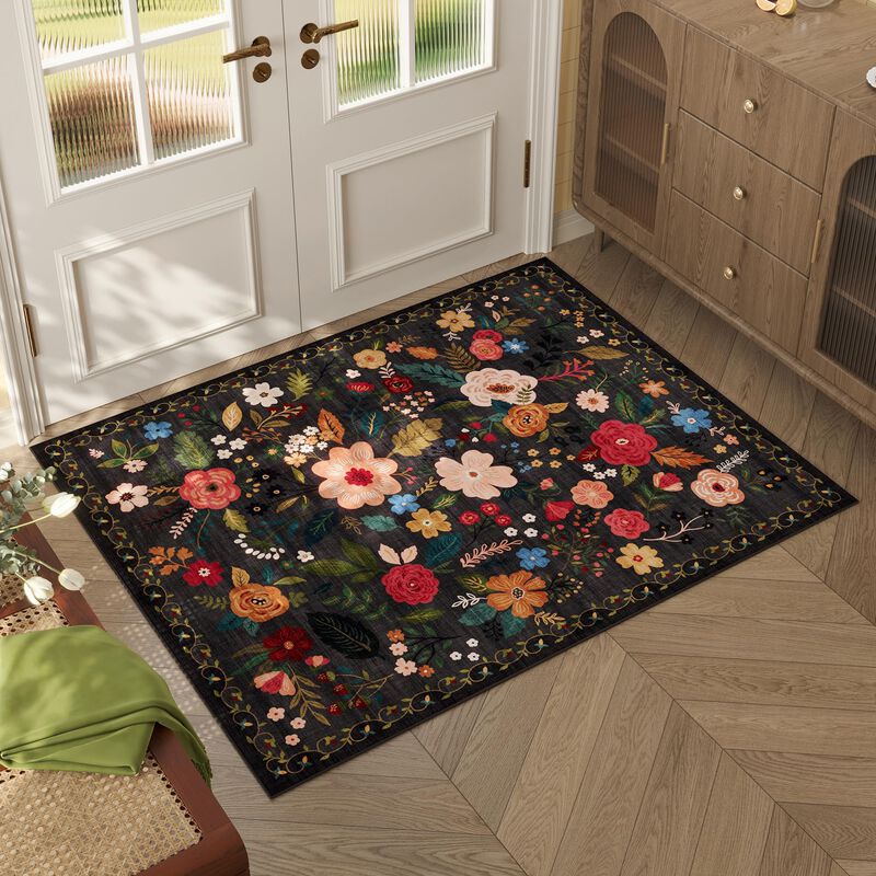 Alfombra Lavable Rugcomf 60x90 Cm Negra image number null