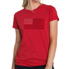 Camiseta Mezcla Premium Word Art Para Mujer - Bandera de USA- Rojo