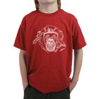 Camiseta Word Art para Ni&ntilde;o - Chimpanc&eacute; - Rojo