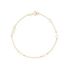 Pulsera De Oro Amarillo 14K Con Cruces (Faith) (16.5 + 2Cm)