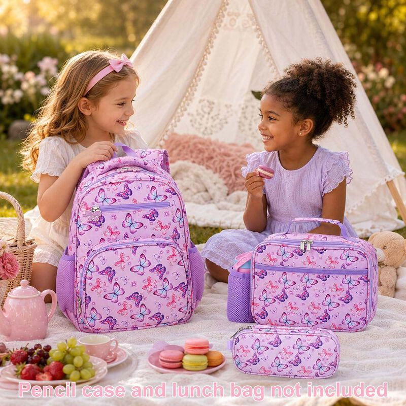 Mochila Escolar Para Ni&ntilde;as Con Mariposa Rhcpfov... image number null