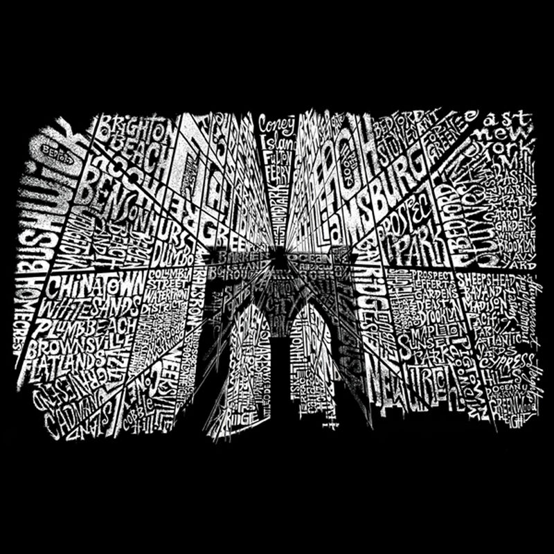 Camiseta Word Art Para Ni&ntilde;o - Brooklyn Bridge -... image number null