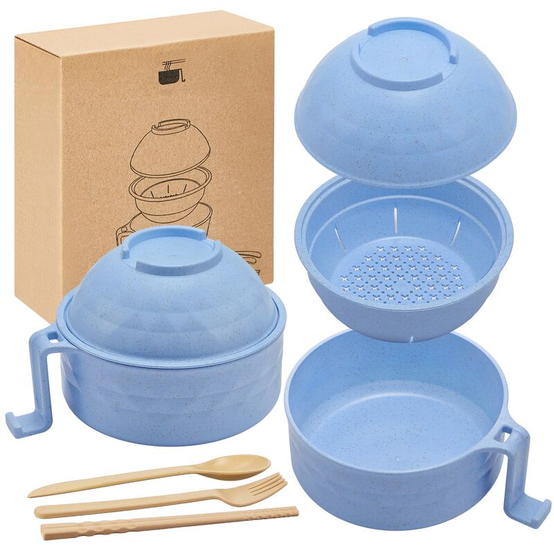 Cocinador De Ramen Romooa 940 ml Azul Claro Con... image number null