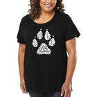 Camiseta De Talla Grande Word Art Para Mujer - Dog Mom- Negro