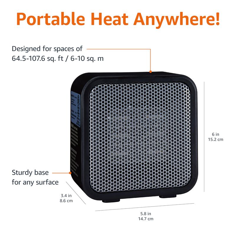 Calentador Cer&aacute;mico Amazon Basics Mini De 500 W... image number null
