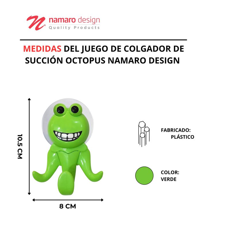 Juego De Colgador Succi&oacute;n Octopus Namaro Design image number null
