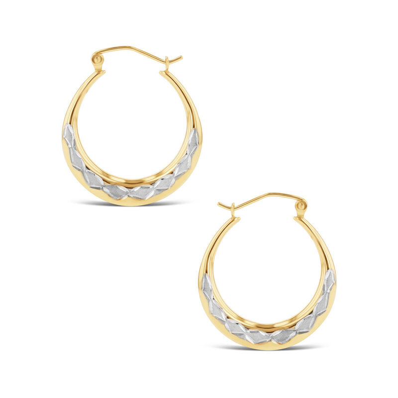 Arracadas De Oro Amarillo Y Blanco 10K (17 Mm A... image number null