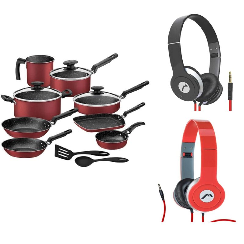 Bater&iacute;a de Cocina Tramontina 13 Pzas Rojo Grani... image number null