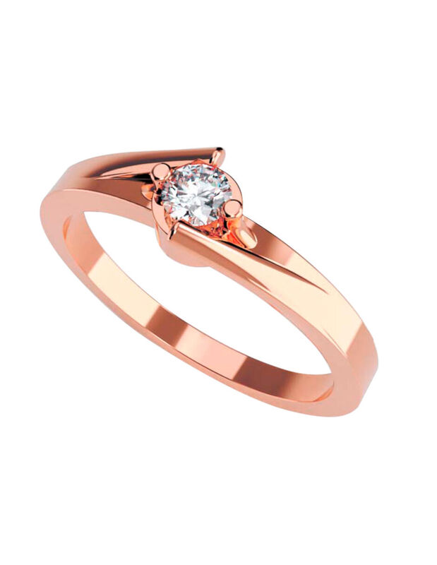 Anillo de Compromiso en Oro Rosa 10K con Circon... image number null