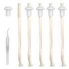 Mechas Para L&aacute;mpara De Aceite Omobanu - Pack De 5 Con Soporte Cer&aacute;mico