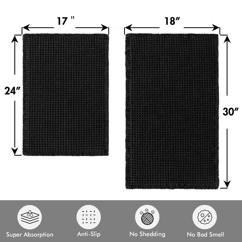 Juego De 2 Alfombras De Ba&ntilde;o Miulee Con Forma D... image number null