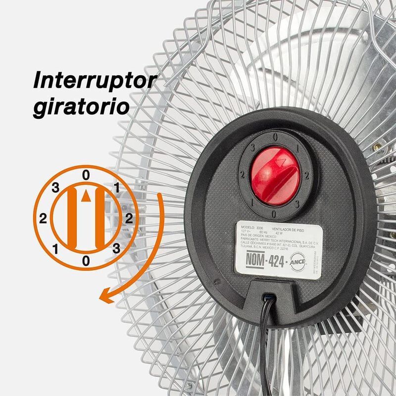 Ventilador Pedestal Mytek 3404 18 Pul 5 Aspas 1... image number null