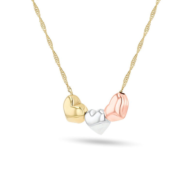 Gargantilla De Oro Florentino 14K Con Corazones... image number null