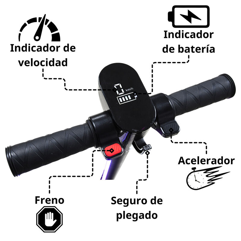 Scooter El&eacute;ctrico Para Ni&ntilde;os Con Luces Led Pleg... image number null