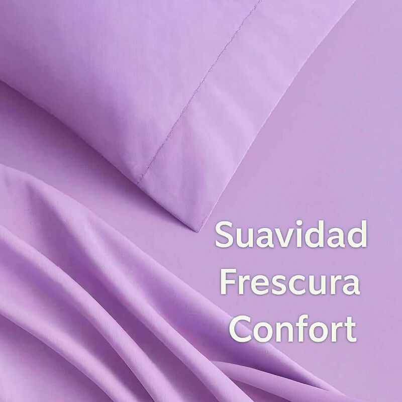 Juego de S&aacute;banas Tacto Algod&oacute;n Suaves y Durader... image number null