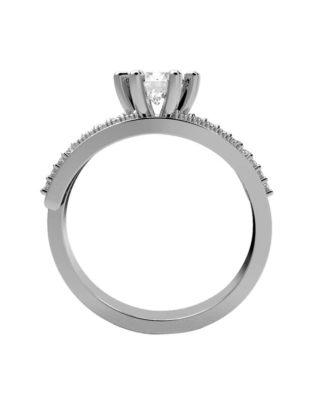 Anillo de Compromiso de 14K con Diamante de Lab... image number null