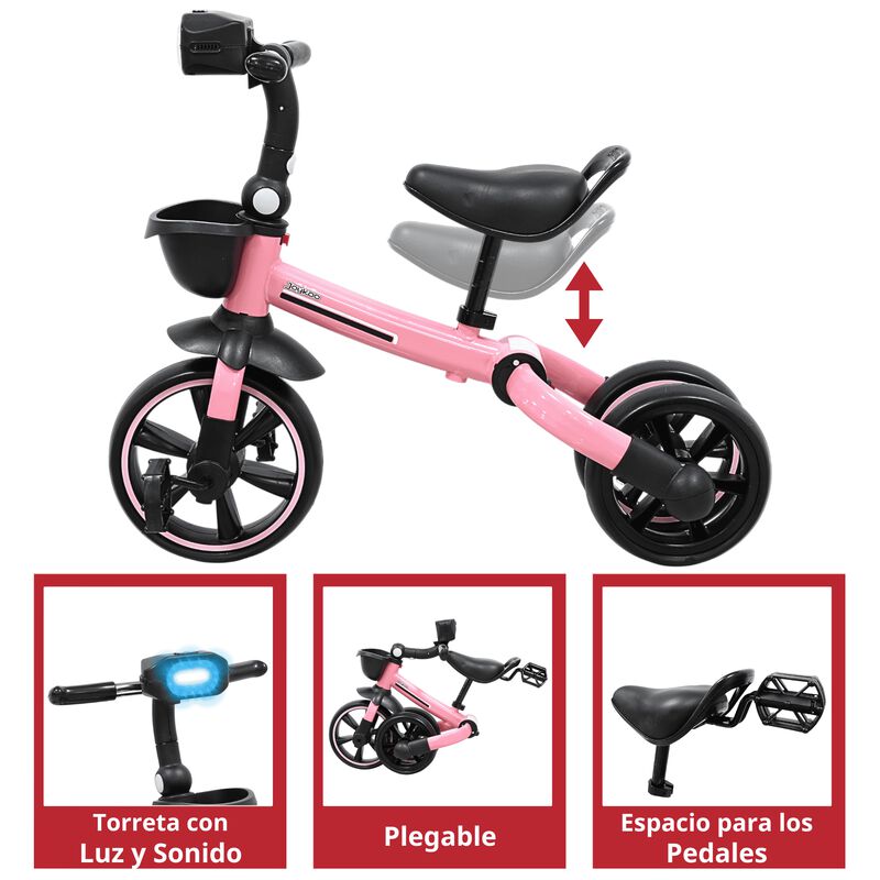 Triciclo 3 en 1 Plegable para Ni&ntilde;os Convertible... image number null